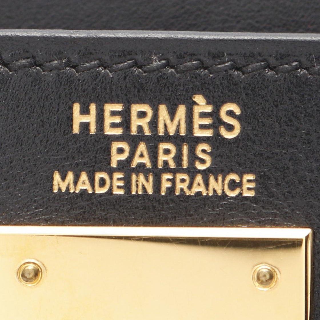 【お客様リクエスト品】HERMES KELLY 32 ブラック×金具ゴールド 内縫い